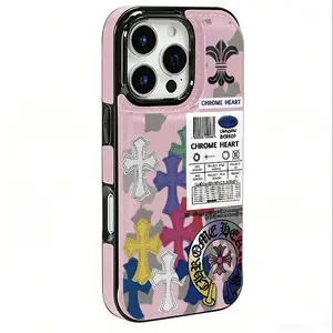Colorful Cross Streetwear Style Phone Case for iPhone 17 AIR 17 PRO 16 PRO15 PRO MAX 14 PLUS 13 PRO 12 11 PRO XS MAX X XR Plus and Samsung Galaxy S22 to Galaxy S25 PLUS Ultra Shockproof Protective Cover Full Protection Anti-Drop