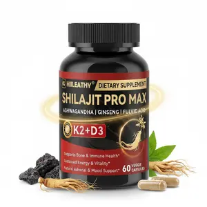 HIILEATHY Shilajit Max Strength Capsules - 60 Count - With K2, D3 & Multi-Mineral Support - Premium Fulvic Acid Formula for Energy and Wellness