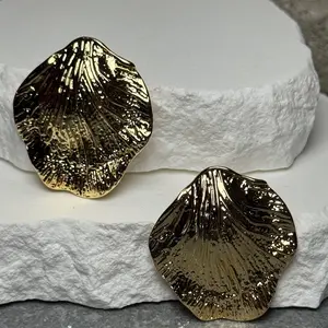 Golden Petal Stud Earrings