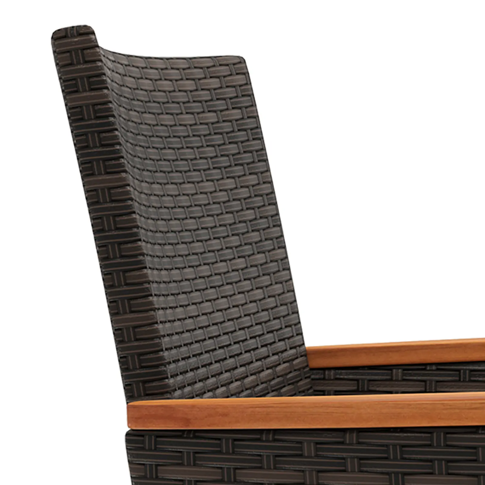 COSTWAY - 4 Piece Patio Wicker Sofa Set 2 Rattan Chairs and Loveseat with Table-Brown