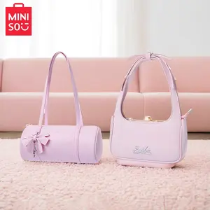 MINISO Pink Princess Collection Cylinder & Bowler Crossbody Bags – Luxury Design, Daily/Party Use, Perfect Birthday & NewYear Gift for Girls & Fashion Lovers
