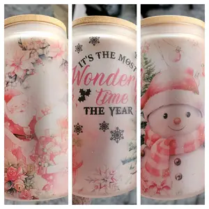 Custom 16oz frosted glass can cup