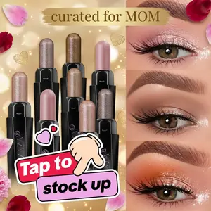 【HOT】LUXAZA 6PCS / 10PCS Eyeshadow Stick Neutral Shimmer Matte Brown Metallic Cream  Smudge-proof & Waterproof Eye Brightener Long-Lasting Eyeshadow Pencil Crayon Set Makeup Cosmetic Christmas gifts#Valentine's Day gift