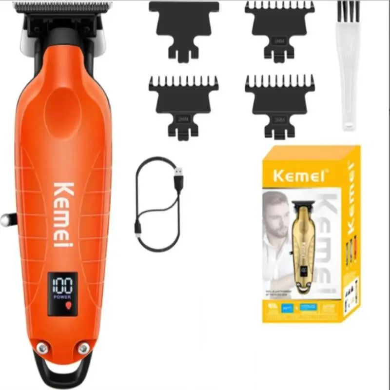 Kome Men's Hair Clipper Professional Trimmer Portable Barber Machine LED Display Rechargeable Km-2293, Essential Grooming Tool