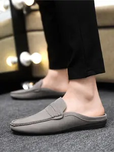 2026 Men's New Spring and Summer Backless Loafers, Slip-on Soft Leather Non-slip Daily Casual Shoes, Footwear