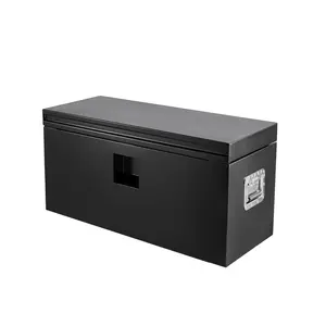 Steel Truck Bed Tool Box, 30"x 15"x 15", Black Powder Coated Storage Chest, Weatherproof Trailer ToolBox Storage Organizer for Pickup, Truck Bed, RV, Trailer