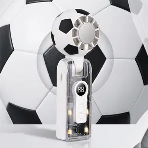 Handheld soccer fan, mini portable personal fan (with lanyard, 180° folding design - suitable for desktop, travel, office and outdoor use).