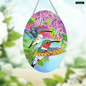 2D Flat2pcs Animal Theme 2D Flat DIY Diamond Painting Set Hanging Diamond Art Kits Single-Sided Drill Rhinestone Diamond Art Window PendanDiamond Painting Kit is Suitable for Decorations. Create Unique DIY Handicrafts, Making Gifts Distinctive and Unique!
