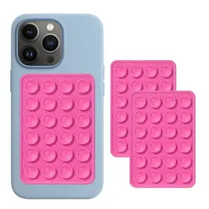 2PCS Upgraded version Silicone Suction Phone Case-Non Slip Suction Cup Phone Mount,Magnetic Double-Sided Suction Phone Case,Strong Grip Holder for Selfies and Videos for Smooth walls mirrors