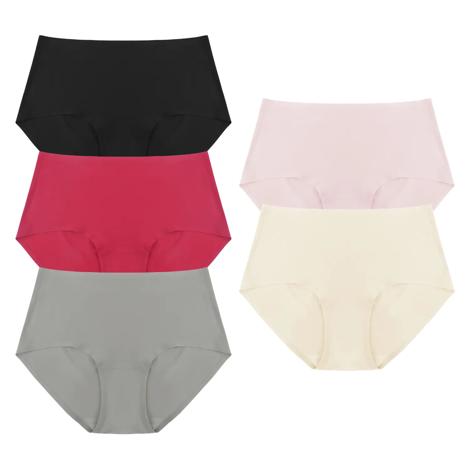 (5 pcs)Black, Beige, Red, Gray, Dusty Peach
