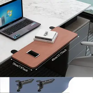 Desktop Extension Board - No-Drill Foldable Computer Desk Extender, Wide Keyboard Tray Bracket, Space-Saving Tabletop for Home Office Study & Workstation Organization