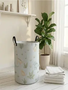 1 piece of 2D printed open storage box with dinosaur greenery pattern, double handle reinforcement + foldable storage | dirty laundry storage/toy organization/home decoration all-in-one