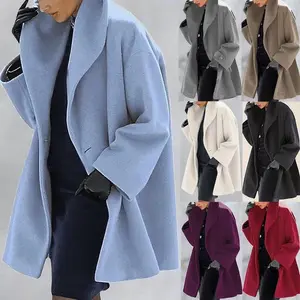 Women's Winter Wool Coat Trench Jacket Ladies Warm Slim Long Overcoat Outerwear Women's Clothing Women's Jacket Women's Coat