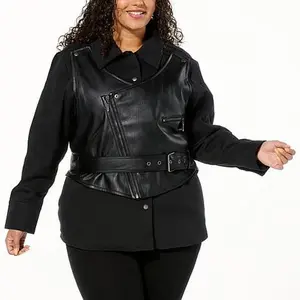 MarlaWynne WynneLayers Mixed Media Hybrid Moto Jacket