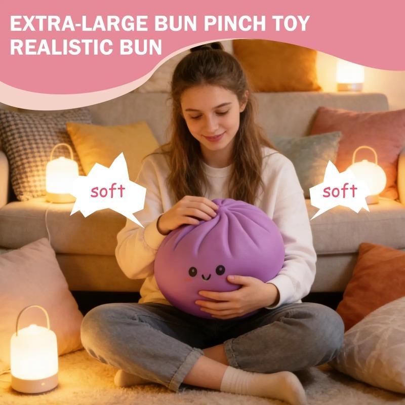 Extra Large Stress Relief Squishy Toy | 25cm Slow-Rise Dumpling Squishy | Super Soft & Comfortable, Anxiety Relief, Fun Fidget Gift