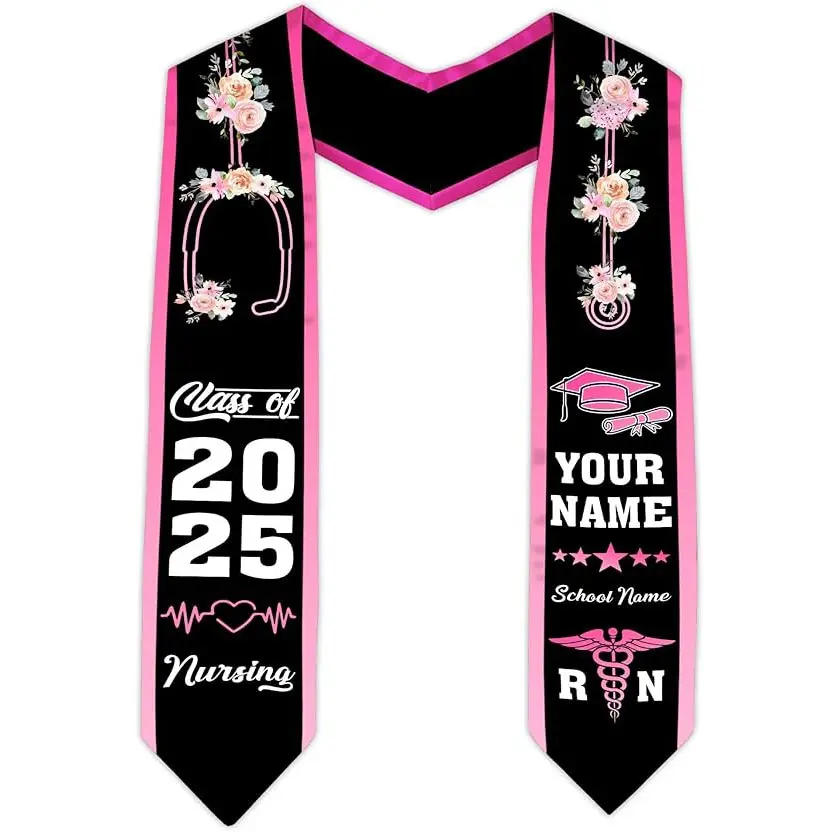 Personalized Nurse Sash Graduation, Custom Major Graduation Stole Gifts for Friends Nursing Student Senior Class Of 2025