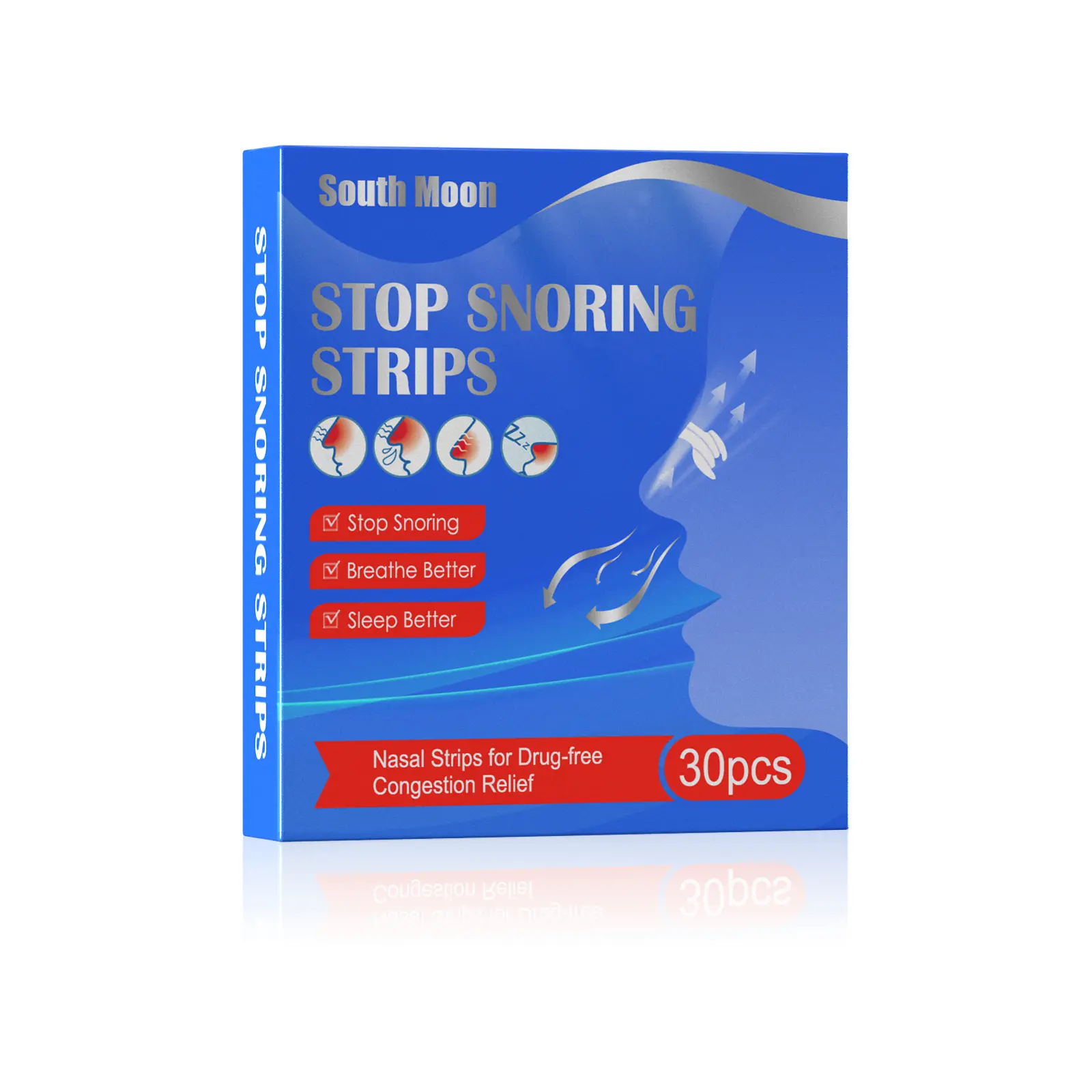 South Moon Relieves Nasal Obstruction Nasal Dilation Discomfort Relieves Sleep Disorders Snoring Nose Ventilation Patch