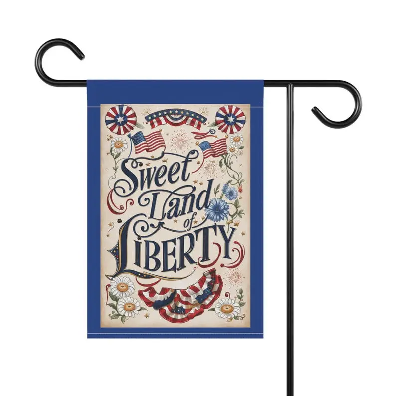 Patriotic Garden Flag Sweet Land of Liberty Americana Yard Decor