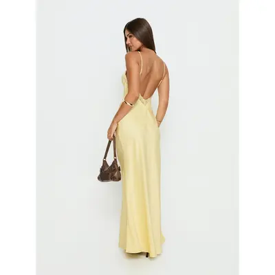 hailee high slit maxi dress Linen High-Slit Maxi Dress main image 0