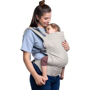 Toddler Carrier (20-60 lbs) with Extra Wide Seat, 100% Cotton - Front-Carry & Backpack Style - Lightweight & Ergonomic Sling Carrier for Children from 18months - Ecru