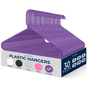 30-Piece Clothes Hangers – Purple | Ultra-Thin  Non-Slip Hanger with 360° Swivel Hook - Space-Saving Closet Organizer - For Clothes, Shirts, Coats & More - Daily Use Household Accessory