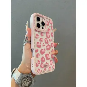 1 luxurious leopard print crystal transparent shiny phone case, compatible with iPhone 17/16/15/14/13/12/11, soft shockproof full coverage phone case, sweet and cool style, a gift for friends, family, and yourself.