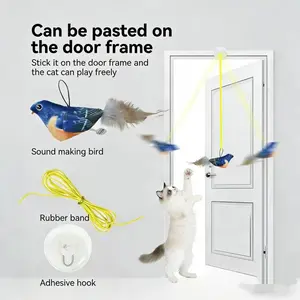 Save my lazy, overweight cat! This lifelike bird has made my cat do parkour every day!