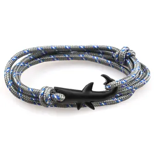 Shark Nylon Rope Wrap Nautical Bracelet for Men and Women 30 Inches