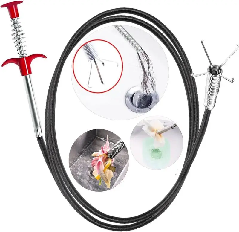 Flexible Grabber Claw Pick Up Reacher Tool with 4 Claws Bendable Hose Pickup Reaching Assist Tool for Litter Pick, Home Sink, Drains, Toilet(78.74 Inches)