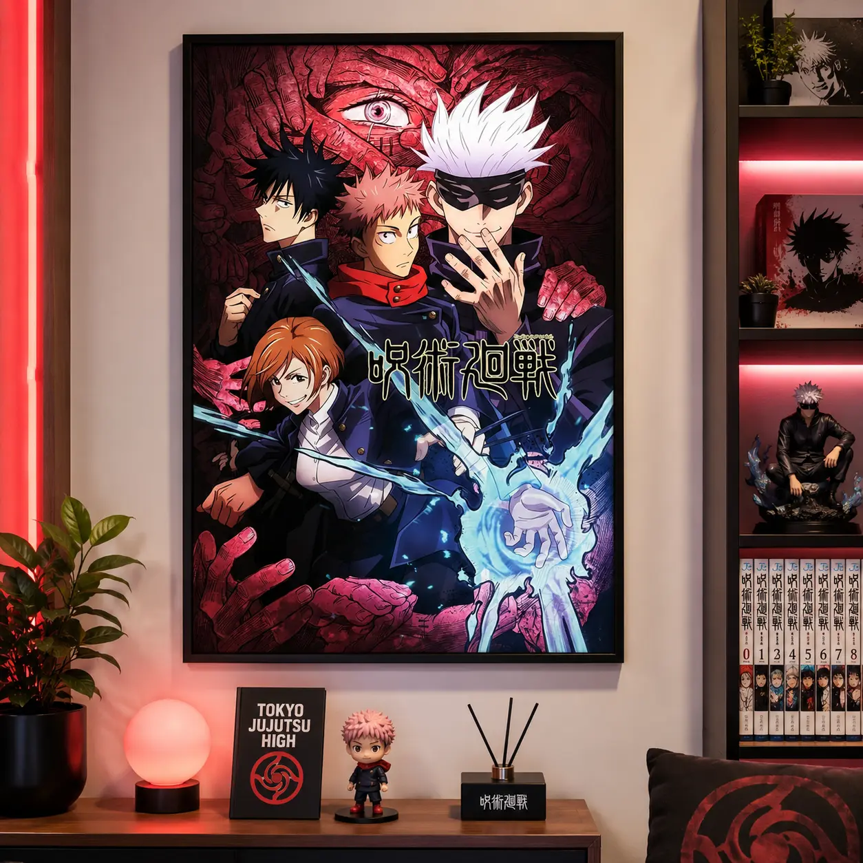 Jujutsu Kaisen Anime Poster, Character Group Wall Art Print, Aesthetic Wall Decor for Bedroom Dorm Living Room, fall decor 2026, Unframed Canvas Wall Decor Gift for Anime Fans