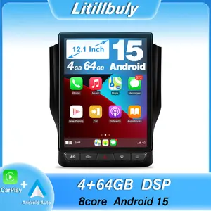 Car Radio Upgrade for Dodge RAM 1500/2500/3500 2019-2023, 12.1" Touch Screen Stereo, Android 15, 8 Core+64GB ROM, Split Screen, CarPlay & Android Auto, SWC, DSP, Bluetooth/4G/WiFi