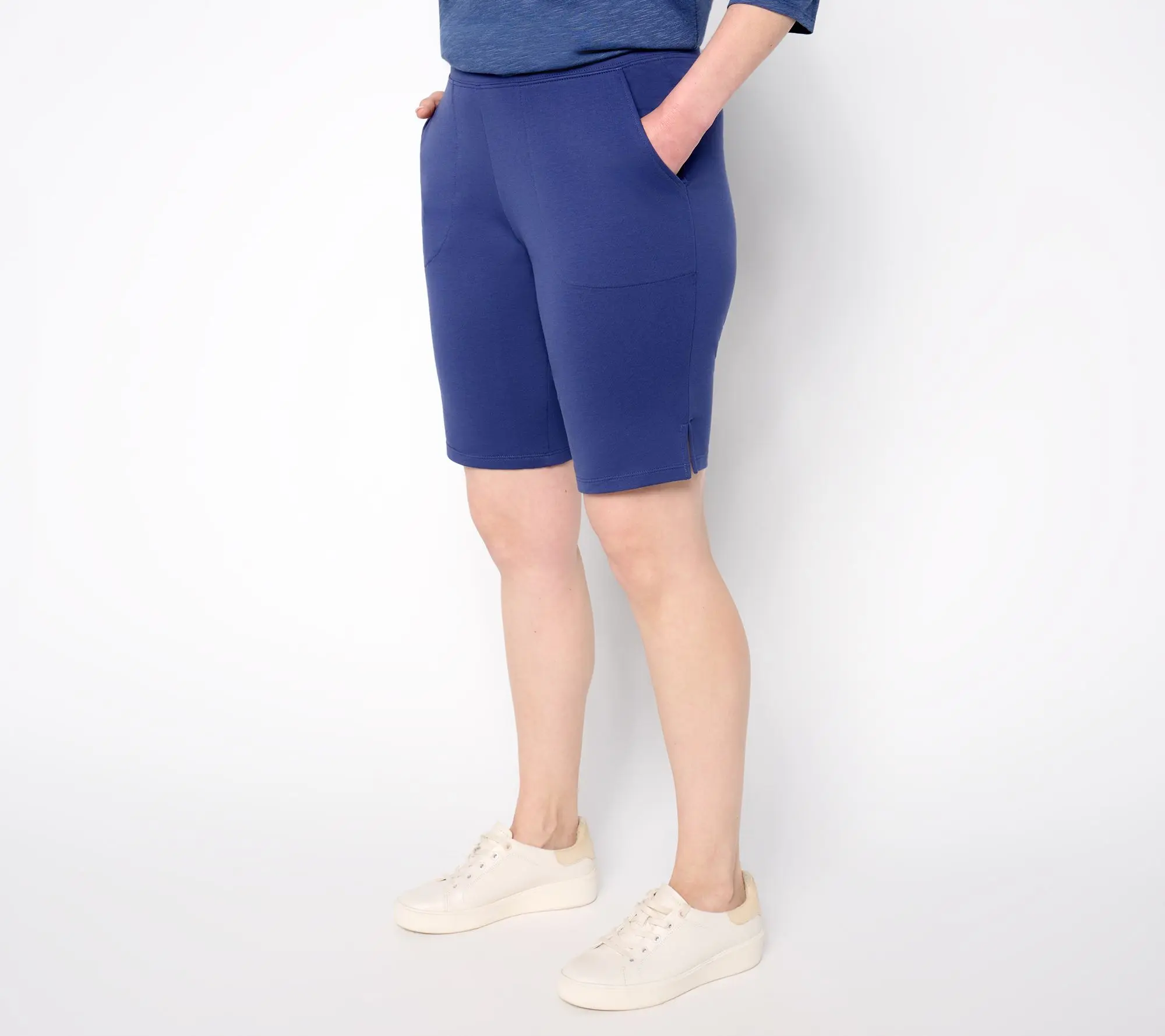 Denim & Co. Petite EasyWear French Terry Bermuda Shorts