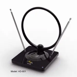 LAVA HD-801 Indoor TV Antenna for VHF UHF TV & FM Radio Reception with AC/DC Adapter Easy Installation Home & Portable Use Amplifier Digital