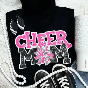 NEON PINK Sequin Cheer Mom Patch