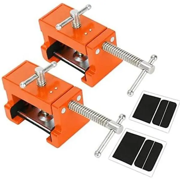 Cabinet Clamps, Cabinetry Clamps Cabinet  Frame Clamps Cabinet Installation Clamps Cabinet Tools with Two Side Screws and Alignment Plate, 2 Pack (Orange)