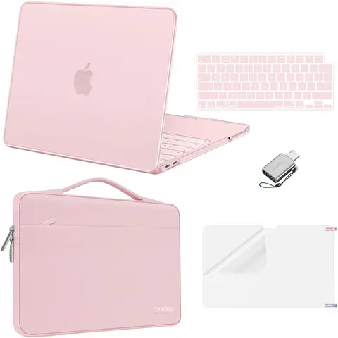 MOSISO Solid Polycarbonate Plastic Protection Pack for 13in 2026 MacBook Neo A3404, Model-Specific Hard Shell, Flexible Water-Resistant Sleeve, Keyboard/Screen Protectors & USB-C Accessory for Work, Commuting