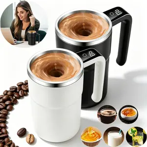 Electric Magnetic Stirring Coffee Mug, Upgrade Automatic Self Mixing Cup, Stainless Steel Travel Cup for Chocolate, Milk, Tea, Office, Home, Kitchen