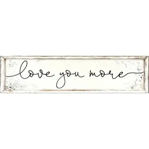 Classic Style “Love You More” Inspirational Quote Metal Sign – Aluminum Wall Decor for Home, Farmhouse & Bedroom, Vertical Love Wall Art, Holiday & Christmas Decoration, 3.94 × 15.75 Inches, 1pc living room man prayer funny tin sign bathroom humorous