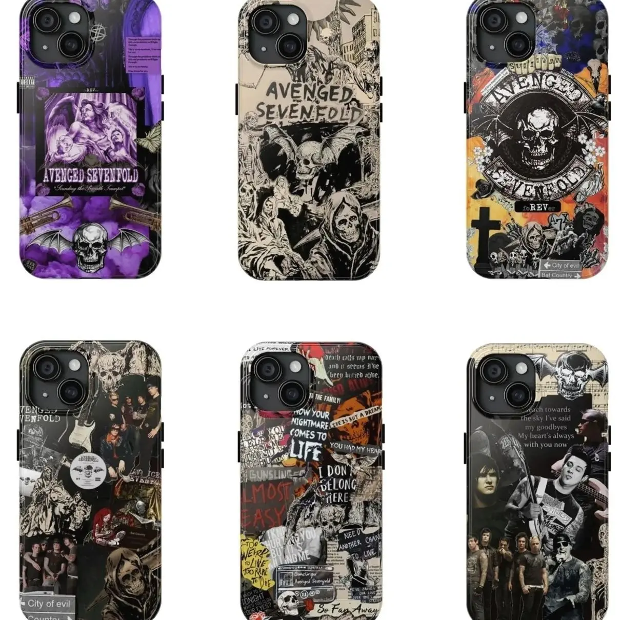 Avenged Sevenfold A7X Band Phone Case, Deathbat Logo & Album Art Phone Case, Compatible with iPhone X, 11, 12, 13, 14, 15, 16, 17 & more
