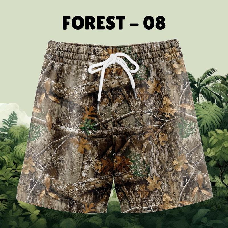 Pack 3 Camo Shorts With 5 Inch Inseam – Realistic Camouflage, Breathable, Athletic-Inspired Design – Ideal for Gym, Daily Wear, Outdoor Activities – Perfect Gift for Dad, Beloved Son, and Sports-Loving Friends
