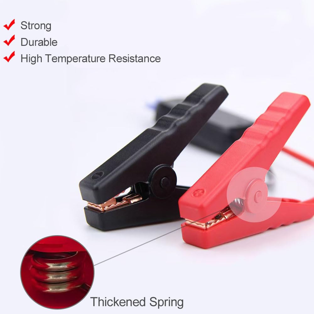 Jumper Cable Clamps, Silicone wire 1.8m 12AWG Cable,18V Battery Jumper Starter for Mid-Size Cars Light Trucks Car Jump Starting Using Tool