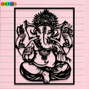 1pc Avant-Garde Ganesha Metal Wall Art, Avant-Garde Ganesha Statue Mural, Iron Craft, Perfect for Living Room, Garden, Indoor/Outdoor Decor, Intricate Craftsmanship, Artistic Metalwork, Christmas Decor, Ideal Gift for Culture Enthusiasts