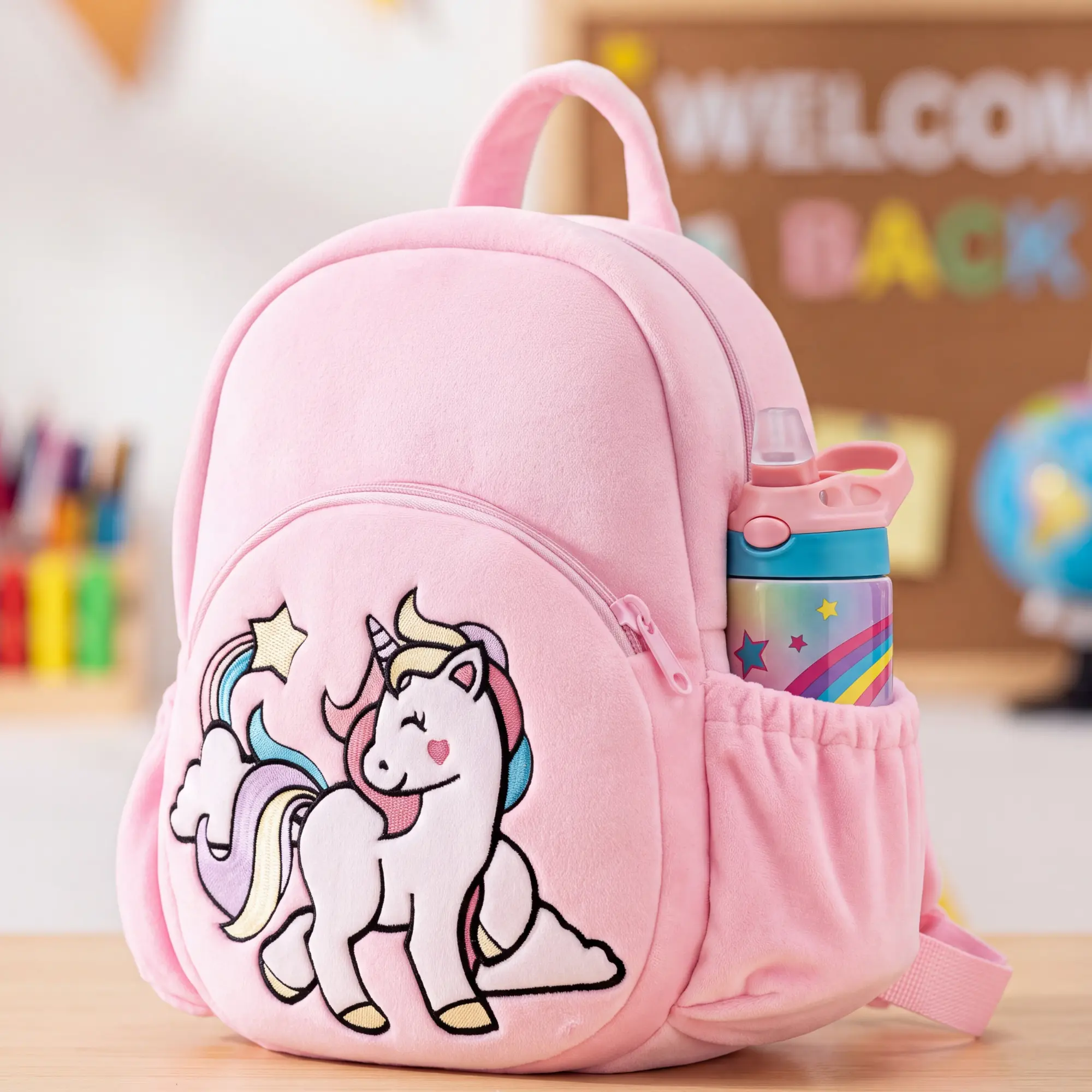 Back to School Unicorn Animals Kids Backpack - 11in Kindergarten Toddler Daycare Bookbag with Padded Straps & Water Bottle Pocket for Girls Aged 2-8 #Tiktokbacktoschool