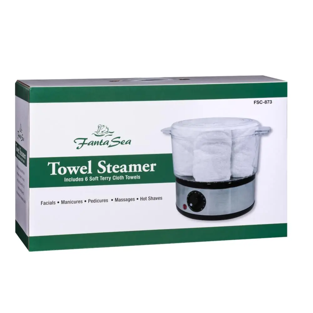 Fantasea Facial Towel Steamer - Professional Personal Care Appliance for Estheticians & At-Home Spa, Consistent Heating Performance, Auto-Off, Fits on Countertops, Includes 6 Towels, Barbers, At-Home Spa Routines, Six Towels