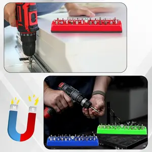 Portable Magnetic Screwdriver Bit Holder, Small and Durable Plastic Storage Rack, Strong Magnet Wall-Mounted Drill Bit Organizer Tool
