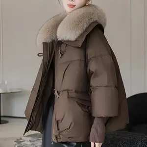 Large Fur Collar Warm Cotton Jacket Women's 2025 New Short Winter Thickened Puffer Jacket