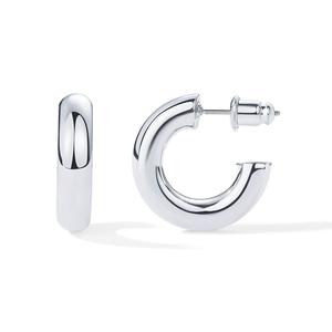 PAVOI 14K Gold Plated Lightweight Chunky Open Hoops Earrings for Women | Rhodium and Yellow Thick Infinity Gold Hoops Earrings