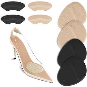 2 Sets Heel Pads, Ball of Foot Cushions, Metatarsal Pads,shoe inserts for women,All Day Foot Pain Relief, Extra Comfort, No More Soreness(Beige&Black)