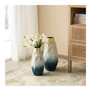 Glitzhome Stunning Abstract Ombre Metal Vases Set of 2