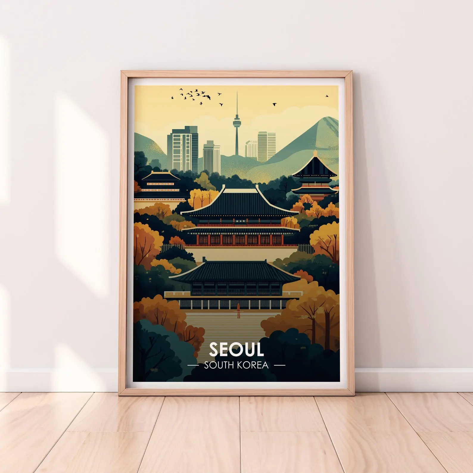 Seoul Poster South Korea Travel Poster Premium Print Seoul South Korea Print Travel Home Dcor